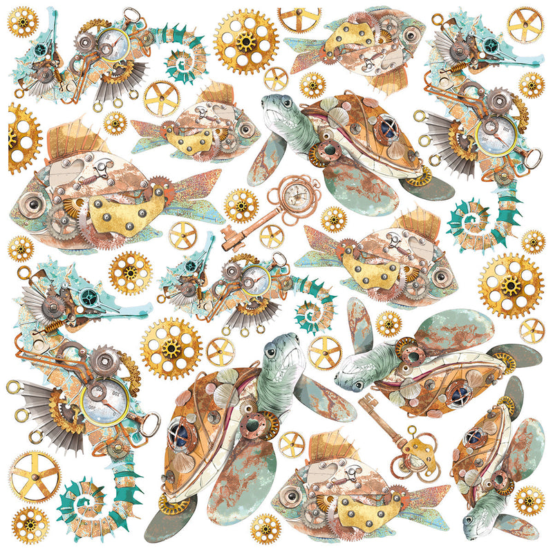 Vellum Coral Reef Fussy Cut 6"x6" 6/Pkg-4