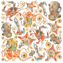 Vellum Coral Reef Fussy Cut 6"x6" 6/Pkg-7