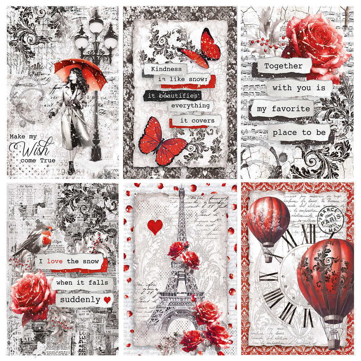 Vellum Paris Je t’aime Découpe précise 15x15 cm 6/Paquet-5