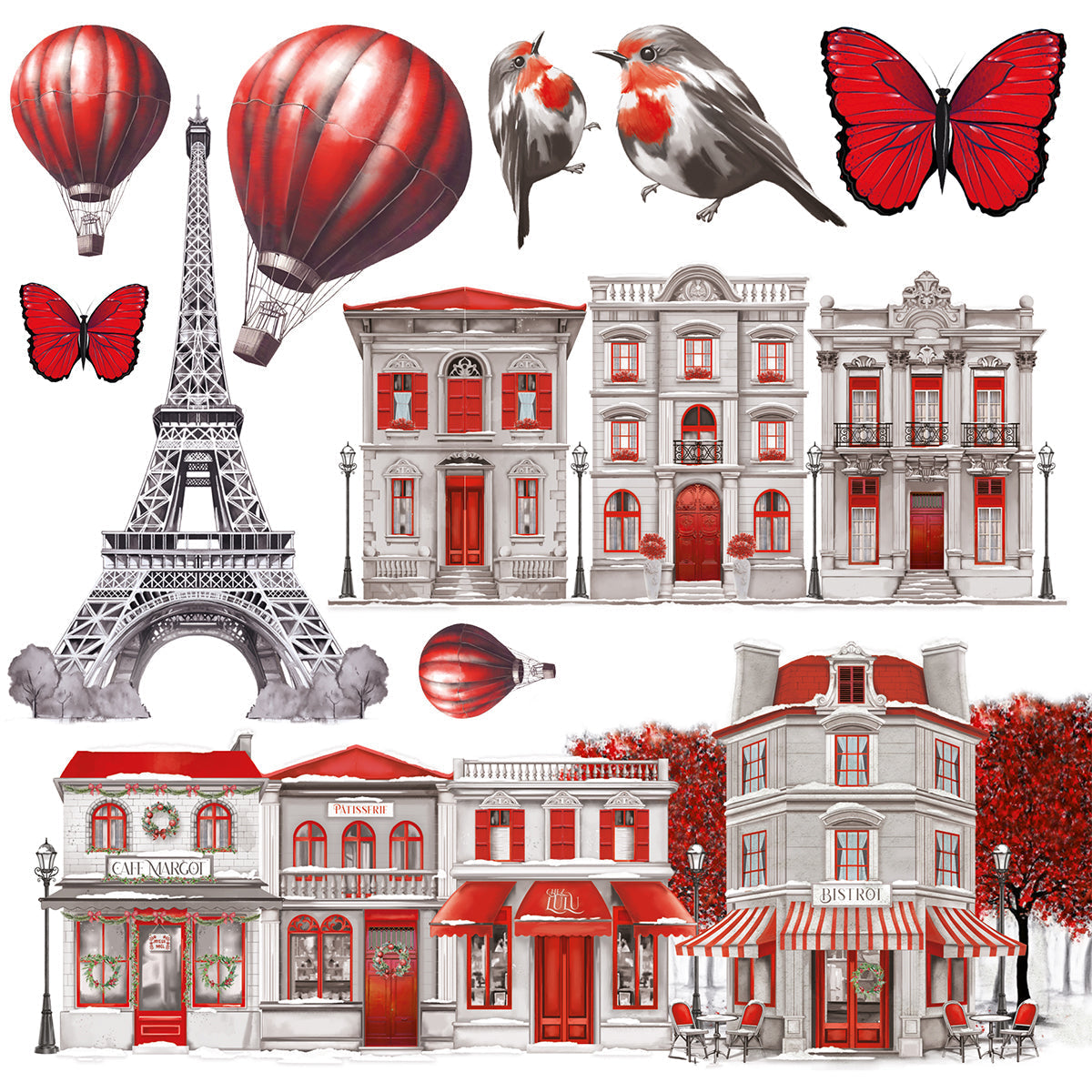 Vellum Paris Je t’aime Découpe précise 15x15 cm 6/Paquet-6