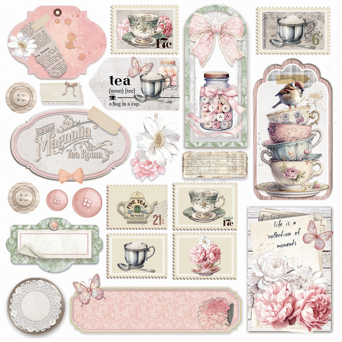 Vellum Timeless Memories Fussy Cut 6"x6" 6/Pkg-7