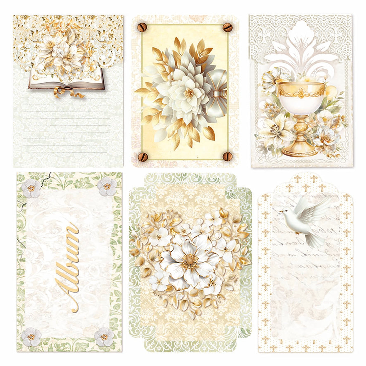 Vellum Blessing Day Fussy Cut 6"x6" 6/Pkg-6