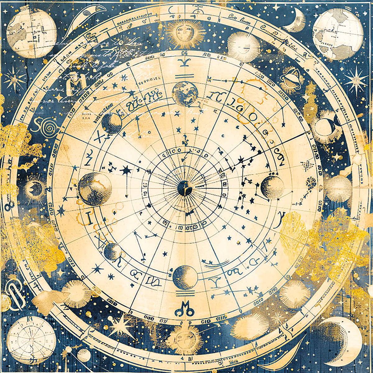 Vellum Celestial Fussy Cut 6"x6" 6/Pkg-3