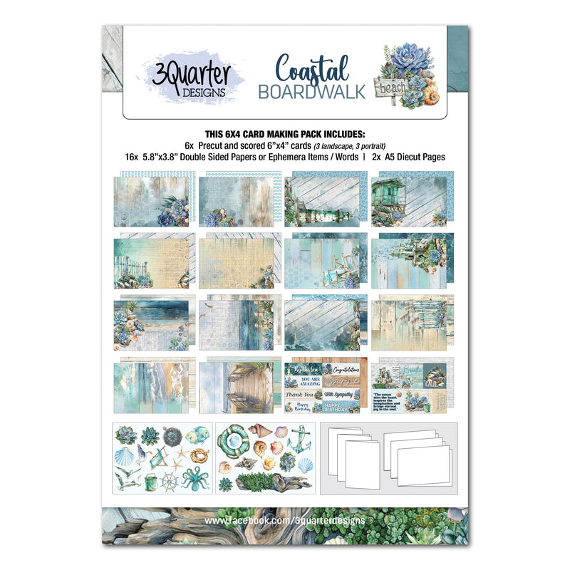 3Quarter Designs Coastal Boardwalk 6x4 Card Pack-1
