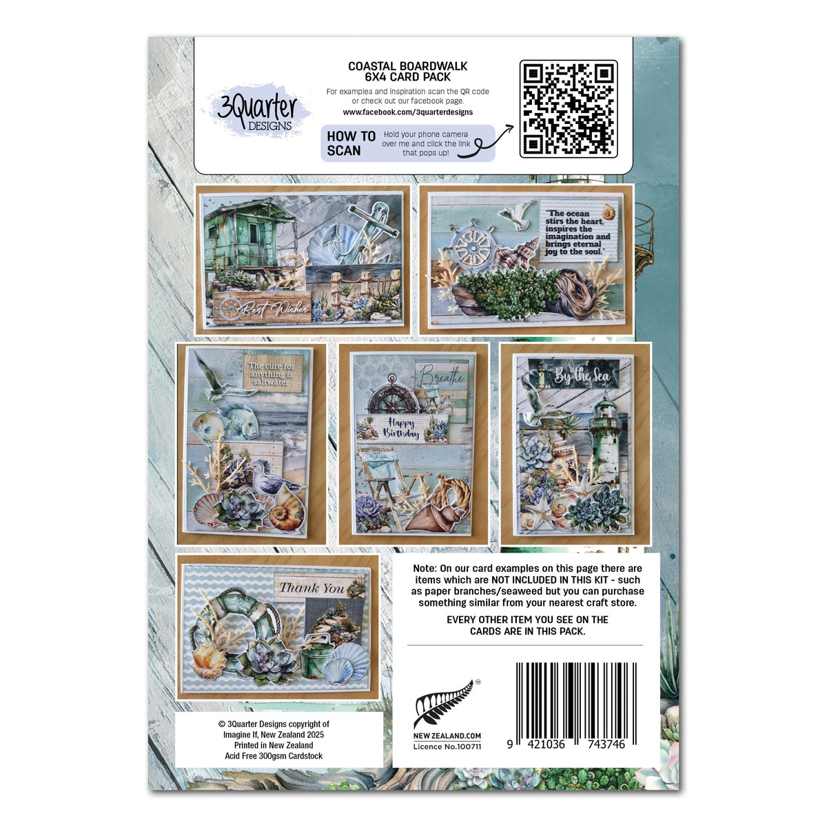 3Quarter Designs Coastal Boardwalk 6x4 Card Pack-2