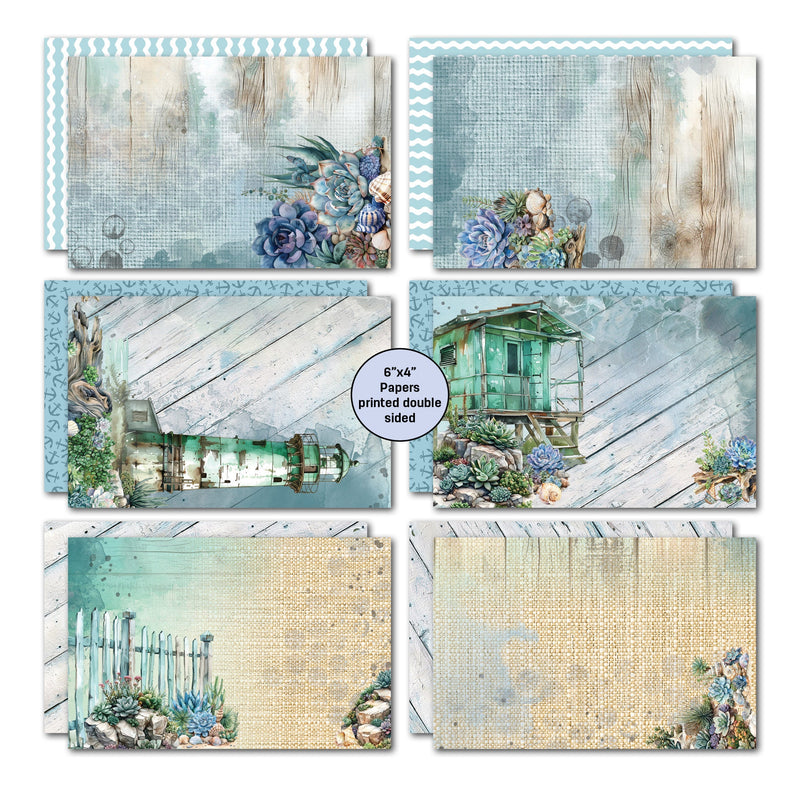 3Quarter Designs Coastal Boardwalk 6x4 Card Pack-3
