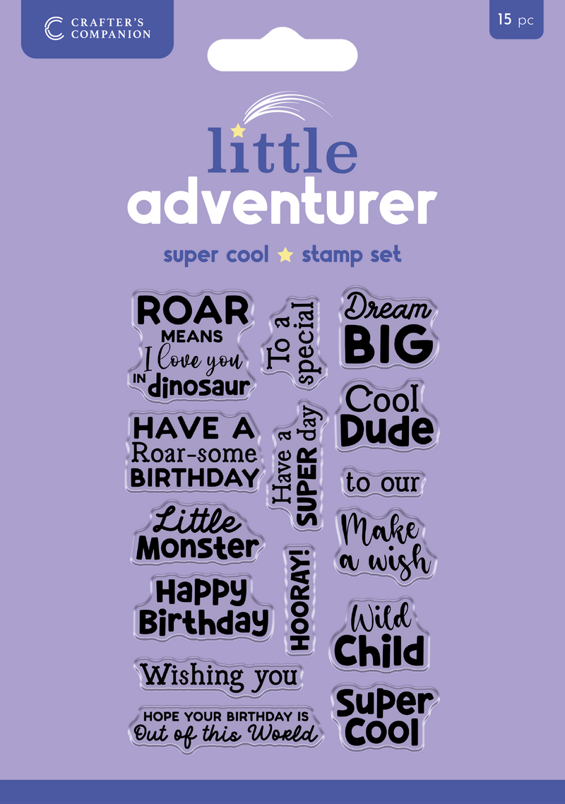 Crafters Companion Clear Acrylic Stamp Set - Super Cool Sentiments-1