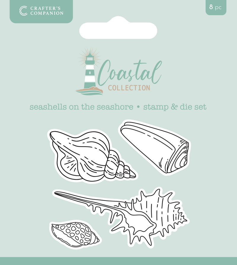 Crafter’s Companion Coastal Collection Stamp & Die - Seashells on the Seashore-1