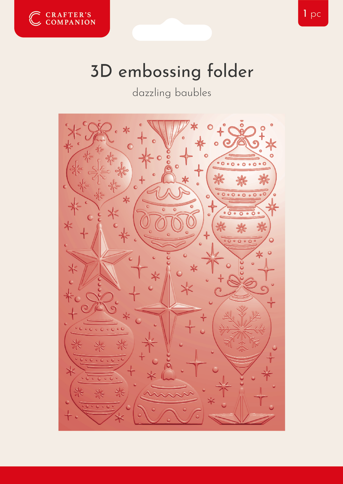 Crafter’s Companion 3D Embossing Folder 5”x7” - Dazzling Baubles-1