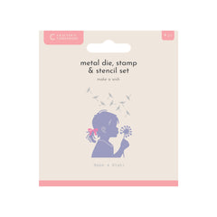 Set de troquel metálico, sello y plantilla de Crafters Companion - Make a Wish-1