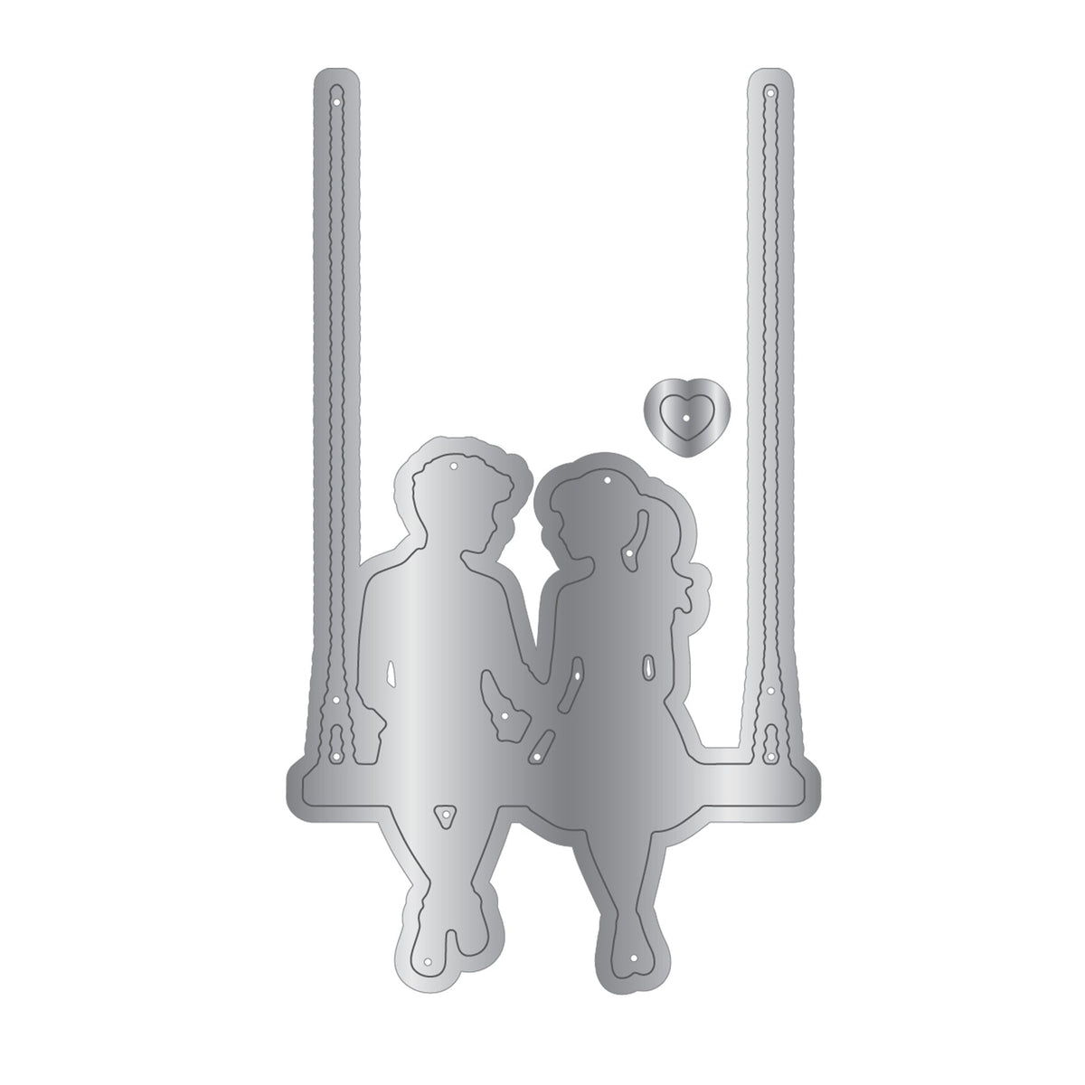 Crafters Companion Set Matrices de Découpe en Métal, Tampons et Pochoir - Swing into Happiness
