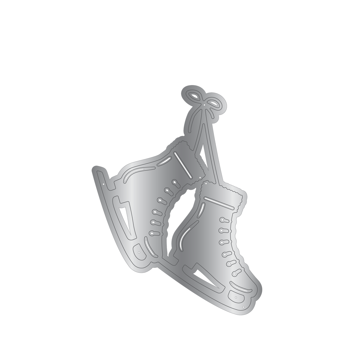 Troquel metálico de Crafters Companion, adorno navideño: patines de hielo-2