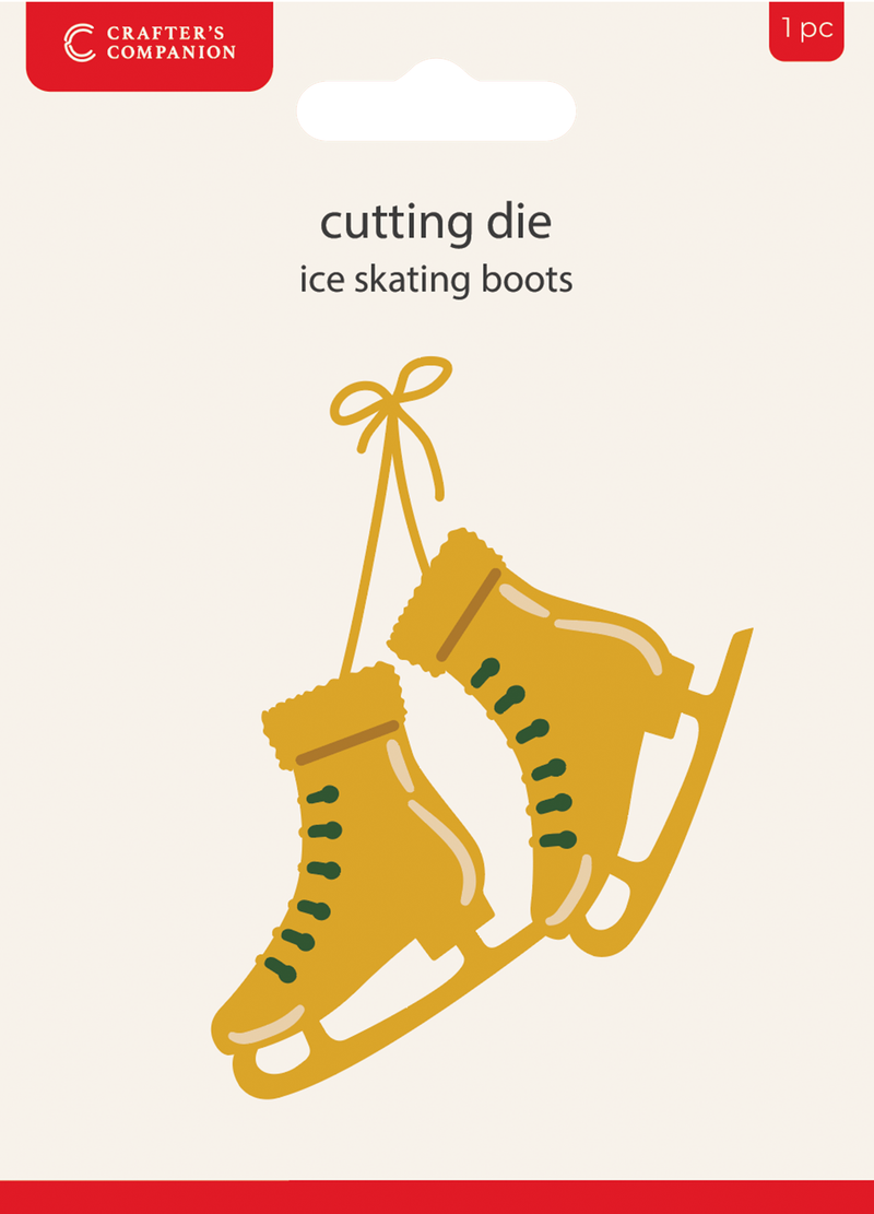 Troquel metálico de Crafters Companion, adorno navideño: patines de hielo-1