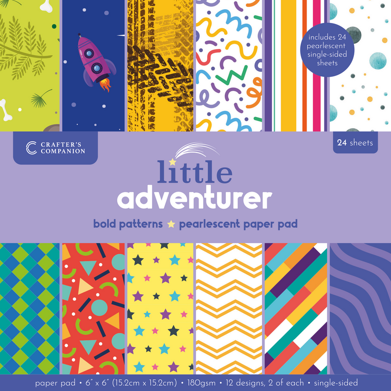 Crafters Companion 6” x 6” Paper Pad - Bold Patterns-1