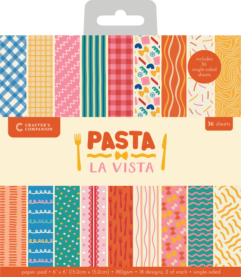 Crafter’s Companion Pasta La Vista 6”x6” Paper Pad -1
