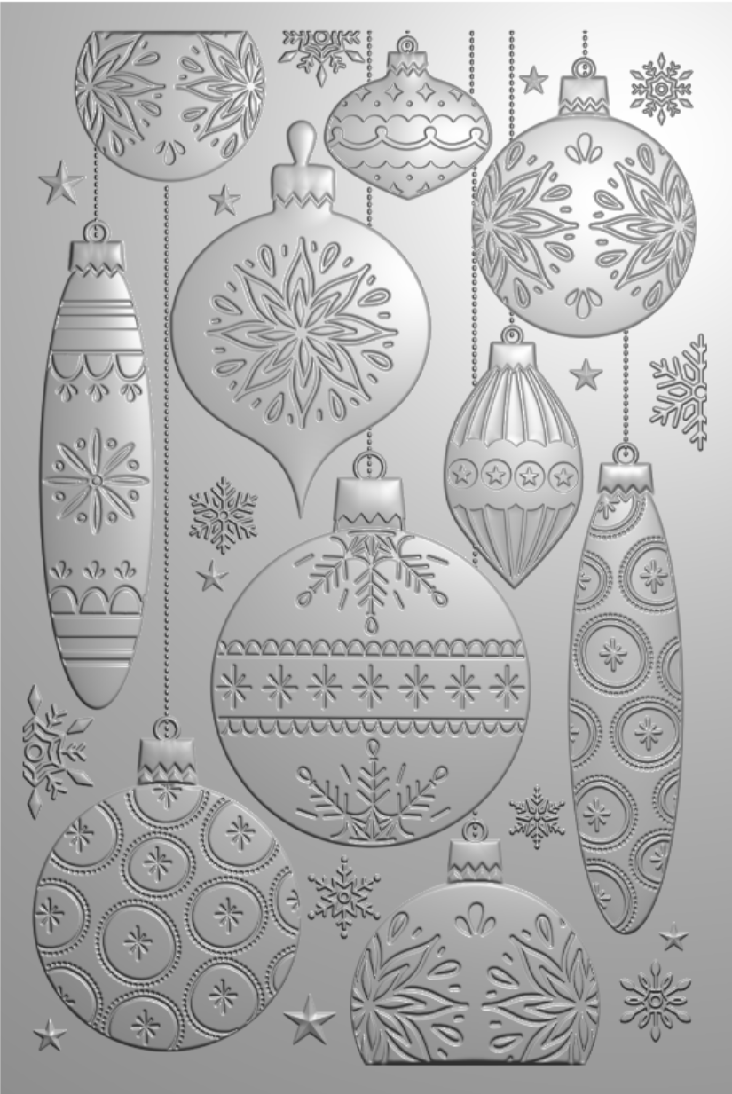 Crafter's Companion Retro Christmas Collection 6"x4" 3D Embossing Folder - Baubles-2
