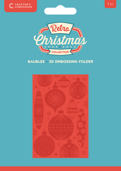Crafter's Companion Retro Christmas Collection 6"x4" 3D Embossing Folder - Baubles-1