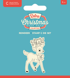 Crafter's Companion Retro Christmas Collection Stamp & Die Set - Reindeer-1