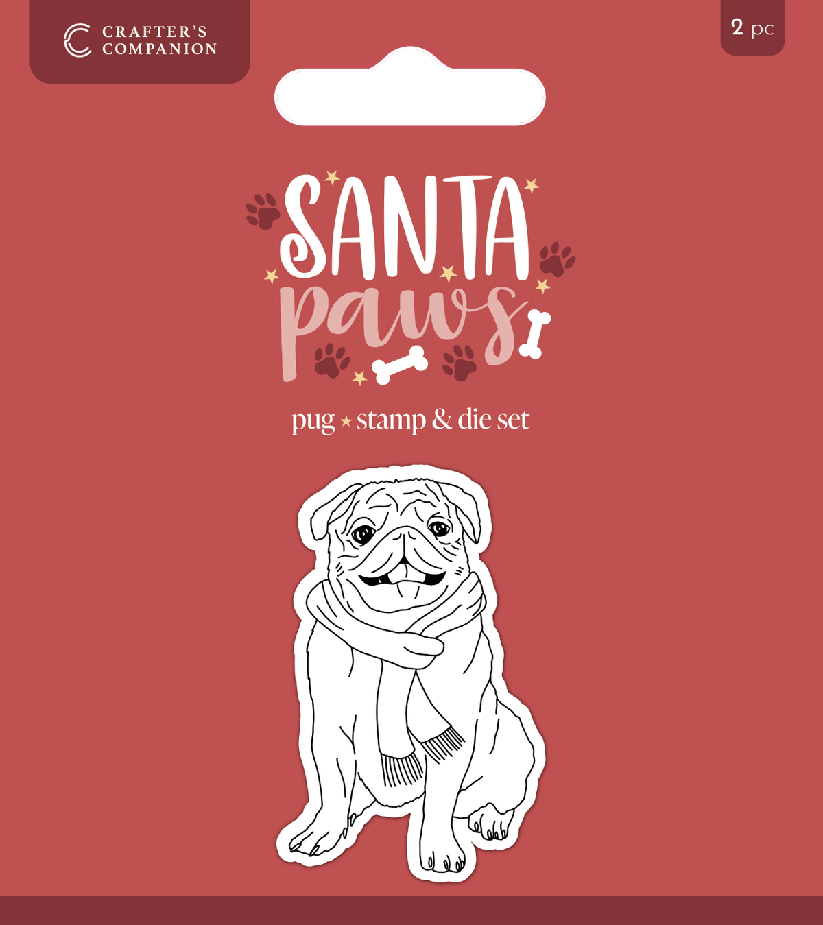 Crafter’s Companion Santa Paws Stamp and Die - Pug-1