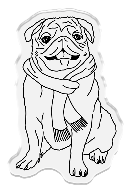 Crafter’s Companion Santa Paws Stamp and Die - Pug-2