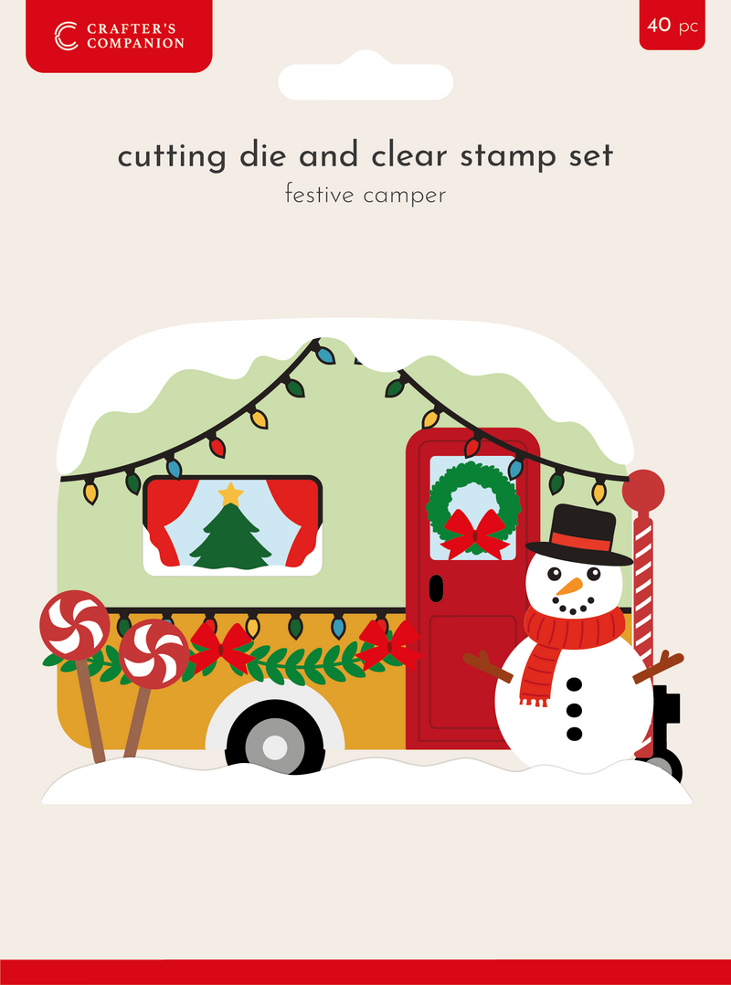 Crafters Companion Stamp & Die - Festive Camper-1