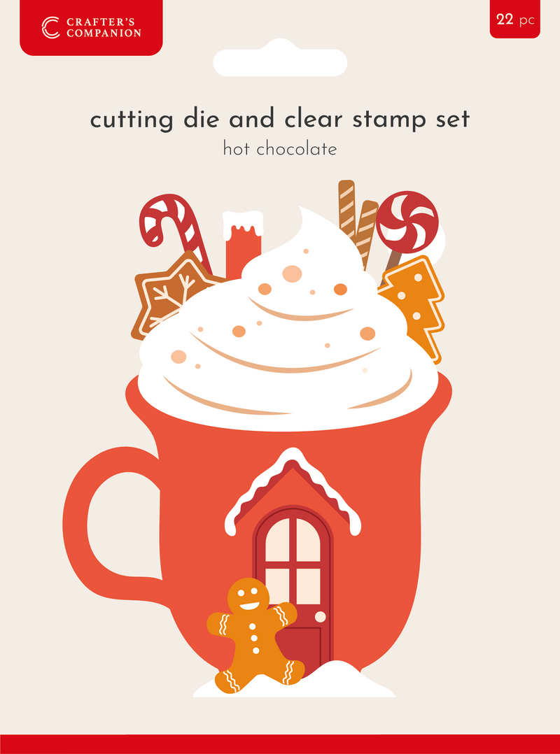 Crafters Companion Stamp & Die - Hot Chocolate-1
