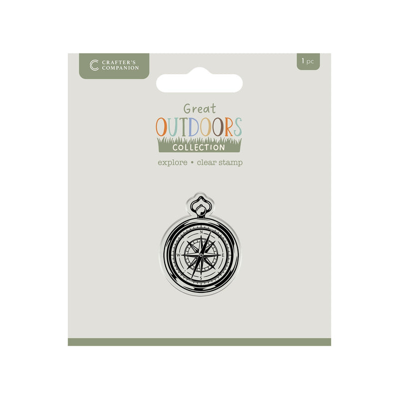 Crafters Companion The Great Outdoors Clear Acrylic Stamp Set - Explore-1