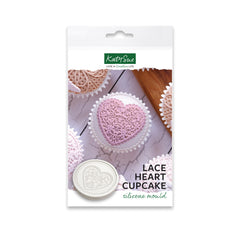 Molde de silicona para cupcakes con forma de corazón de encaje-1
