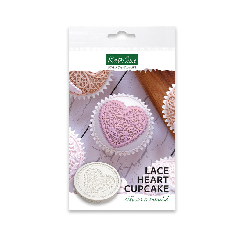 Molde de silicona para cupcakes con forma de corazón de encaje-1