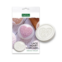 Molde de silicona para cupcakes con forma de corazón de encaje-2