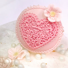 Molde de silicona para cupcakes con forma de corazón de encaje-5