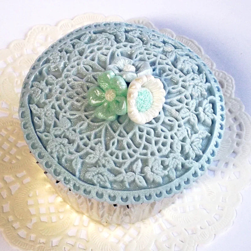 Moule en silicone pour cupcakes dentelle florale-5
