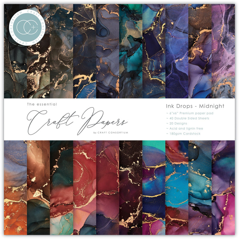 Craft Consortium - Ink Drops - Midnight - 6x6-1