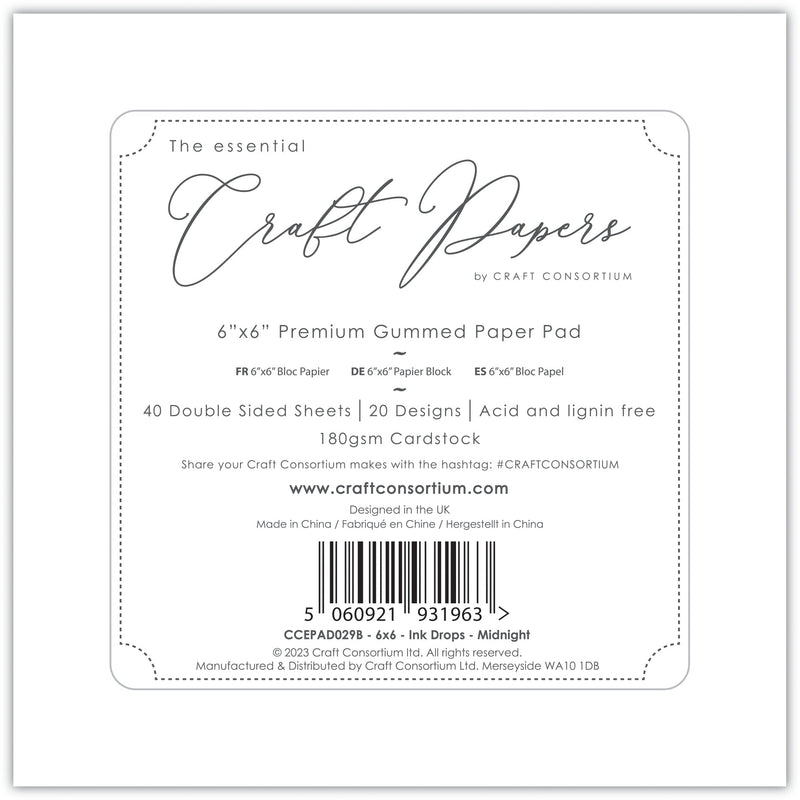 Craft Consortium - Ink Drops - Midnight - 6x6-11