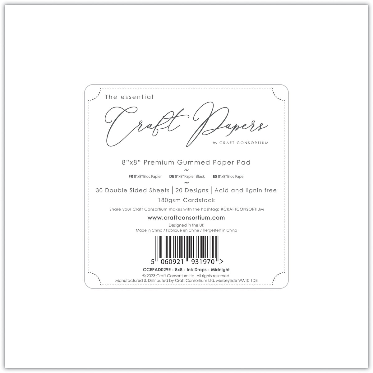 Craft Consortium - Ink Drops - Midnight - 8x8-11