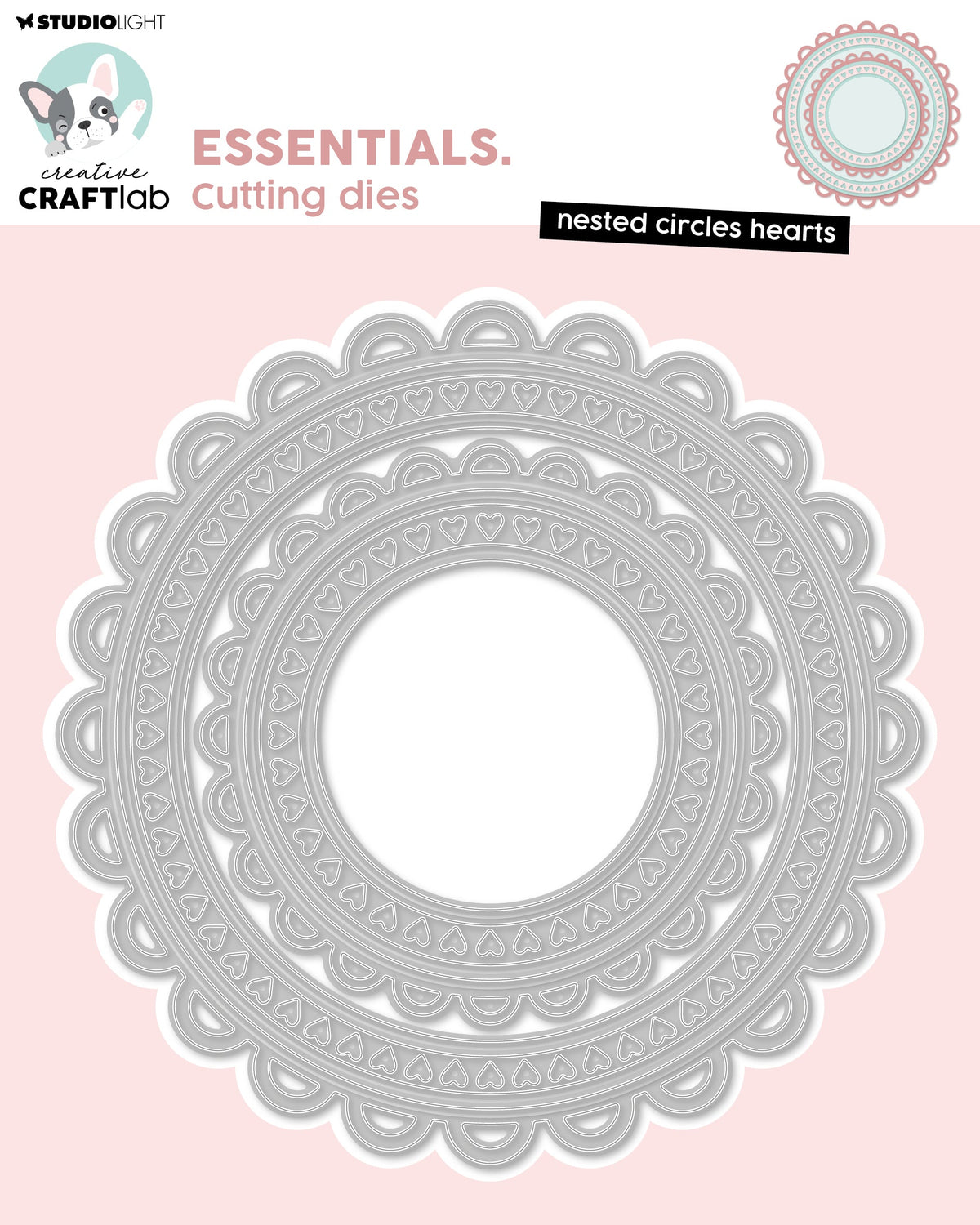 CCL Cutting Die Nested Circles Hearts Essentials 8 Pieces-1