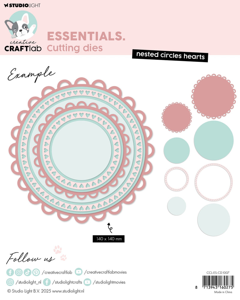 CCL Cutting Die Nested Circles Hearts Essentials 8 Pieces-2