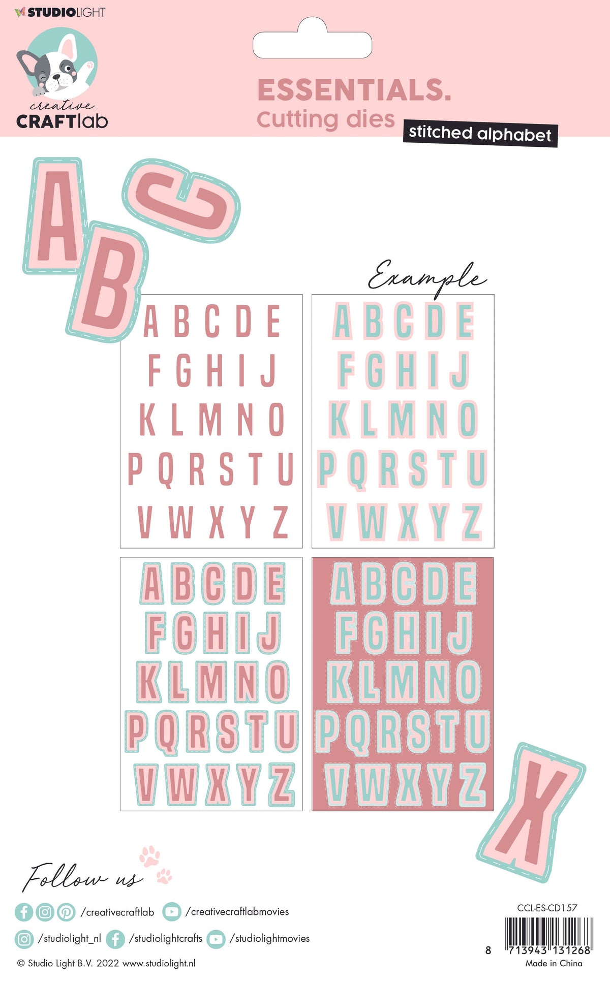 CCL Cutting Die Stitched Alphabet Essentials 157x218x1mm 1 PC nr.157-3