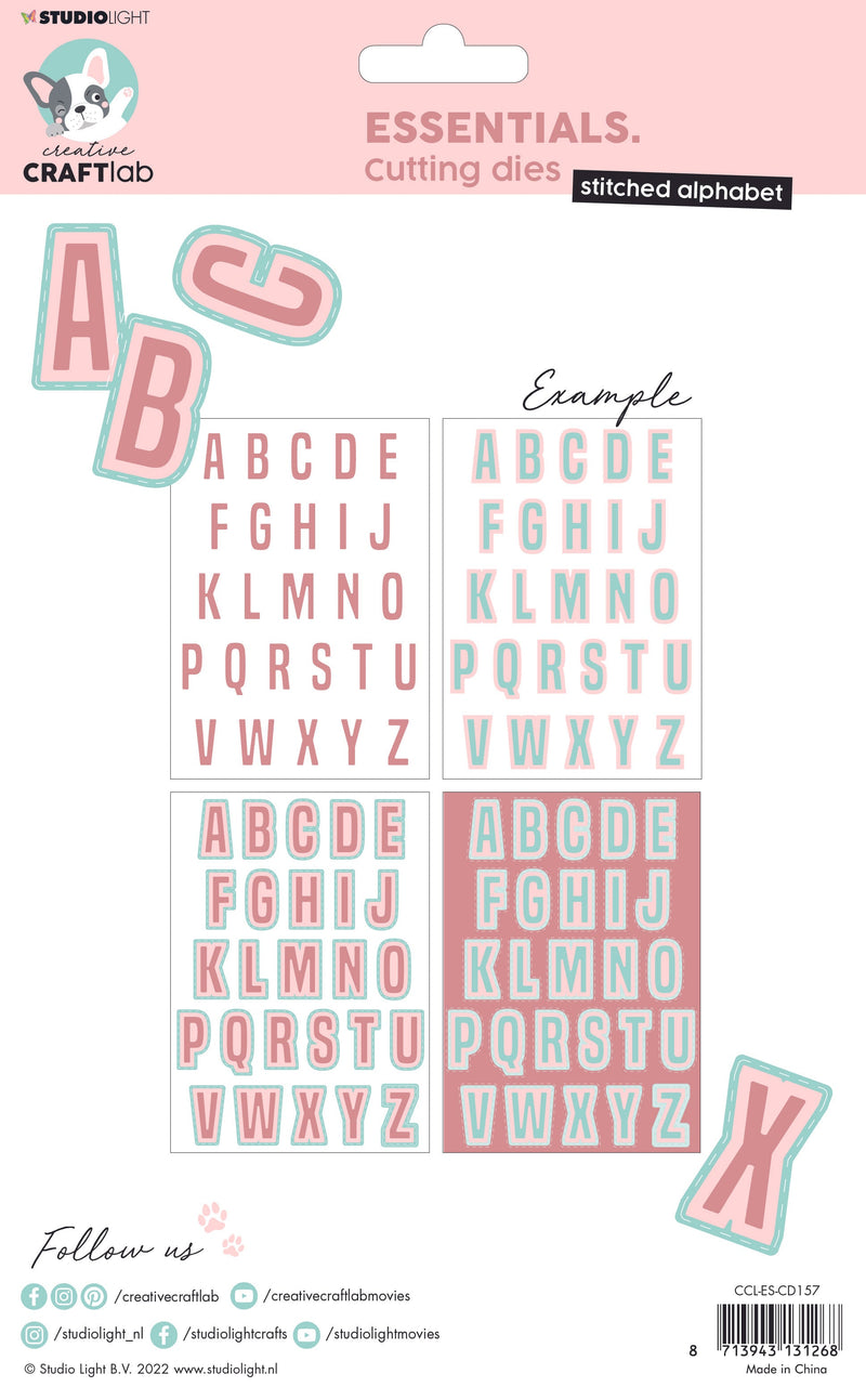 CCL Cutting Die Stitched Alphabet Essentials 157x218x1mm 1 PC nr.157-3