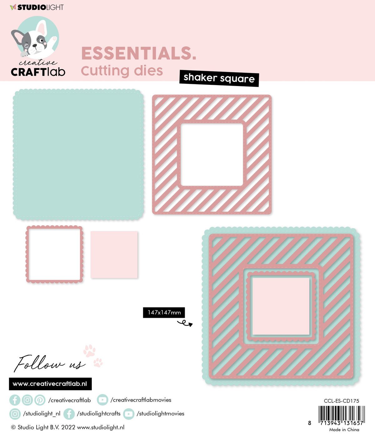 CCL Cutting Die Square Shaker Essentials 148x148x1mm 4 PC nr.175-3