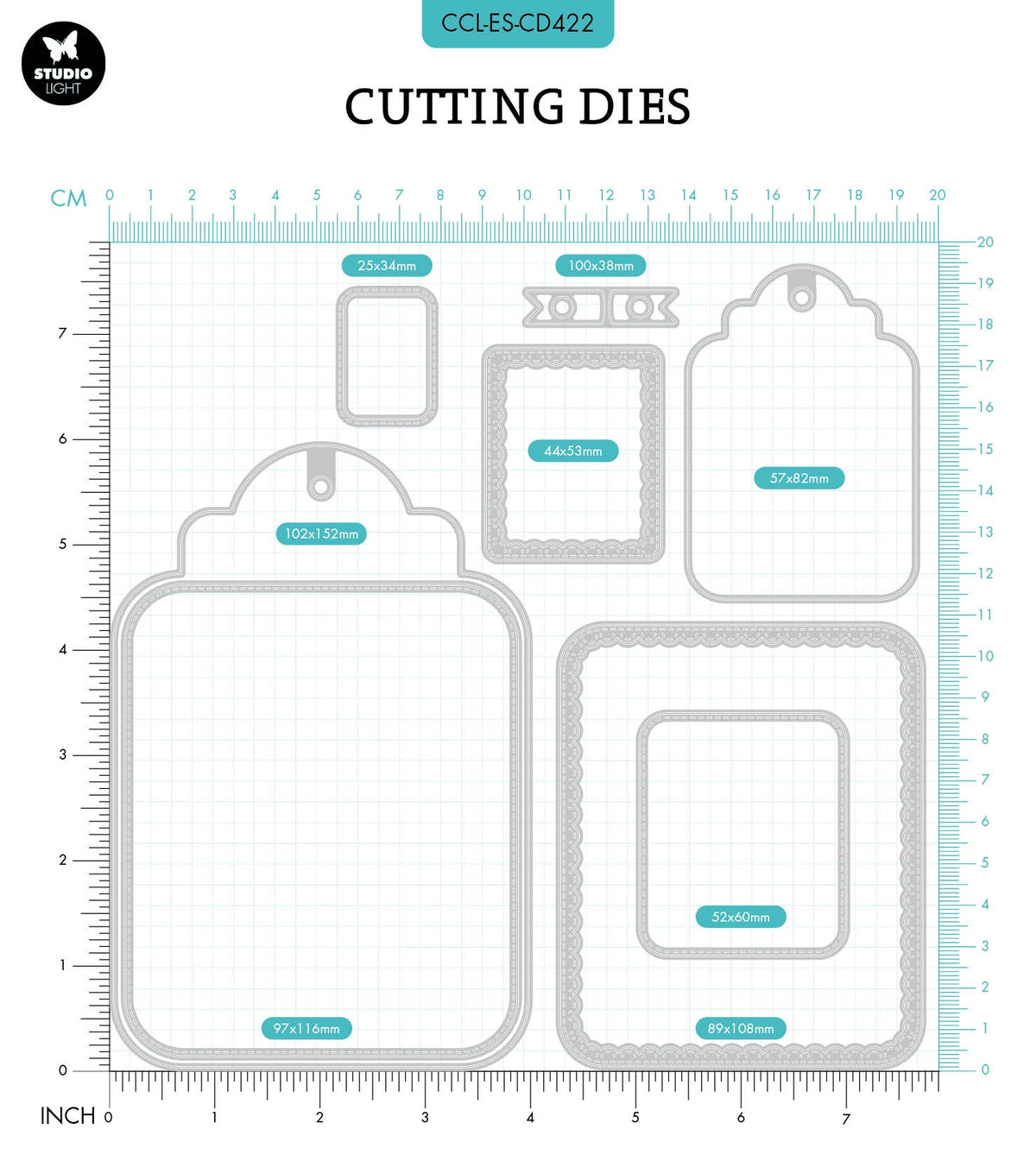 CCL Cutting Die Tag Set Essentials 152x102x1mm 1 PC nr.422-2