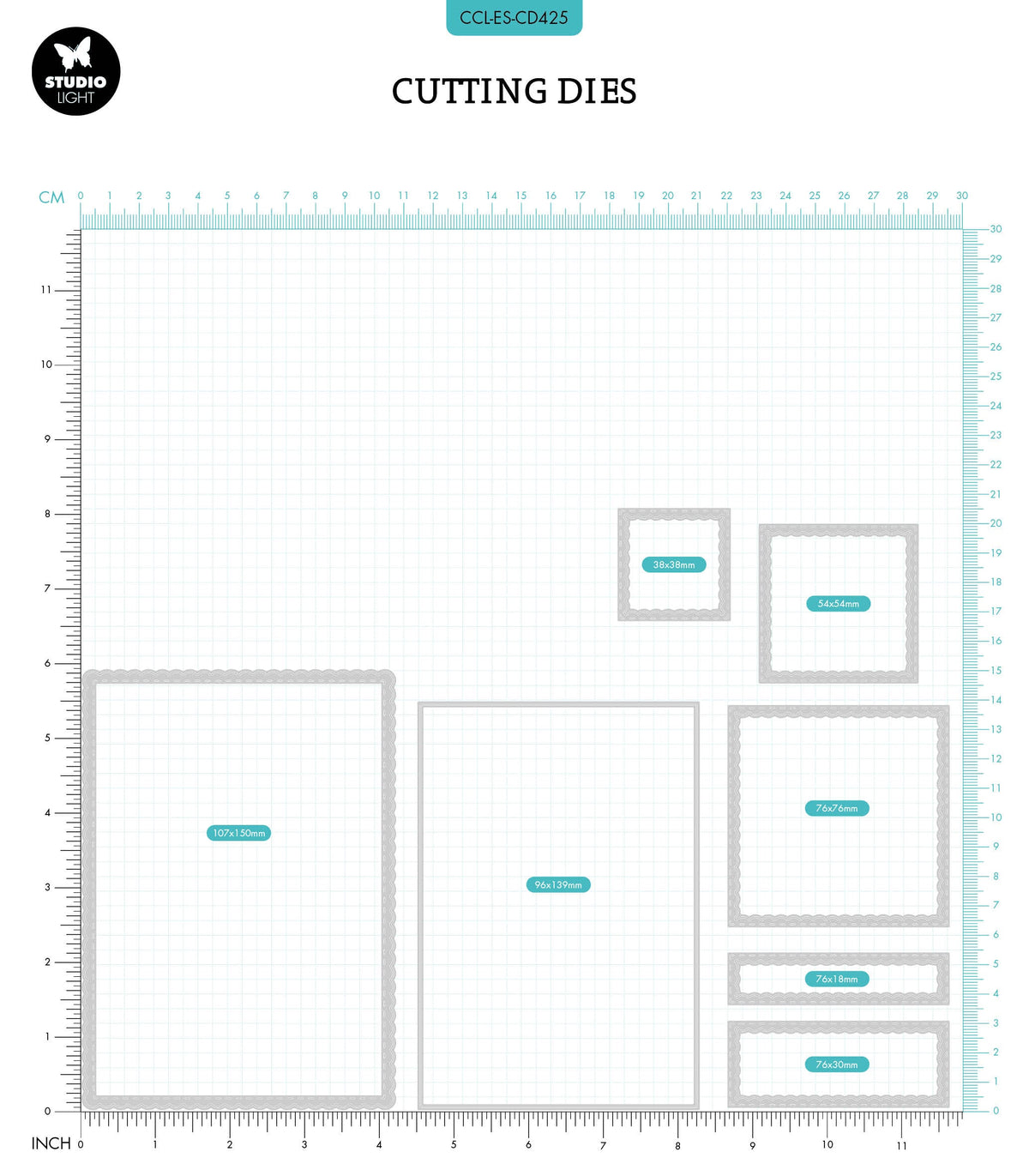 CCL Cutting Die Scalloped Square Essentials 150x107x1mm 1 PC nr.425-2