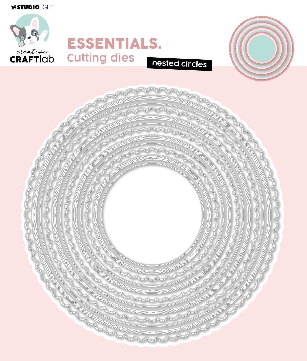 Troquel de corte CCL Nested Circles Essentials 142x142x1mm 12 pzas. n.º 744