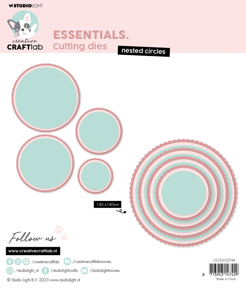 Troquel de corte CCL Nested Circles Essentials 142x142x1mm 12 pzas. n.º 744-3