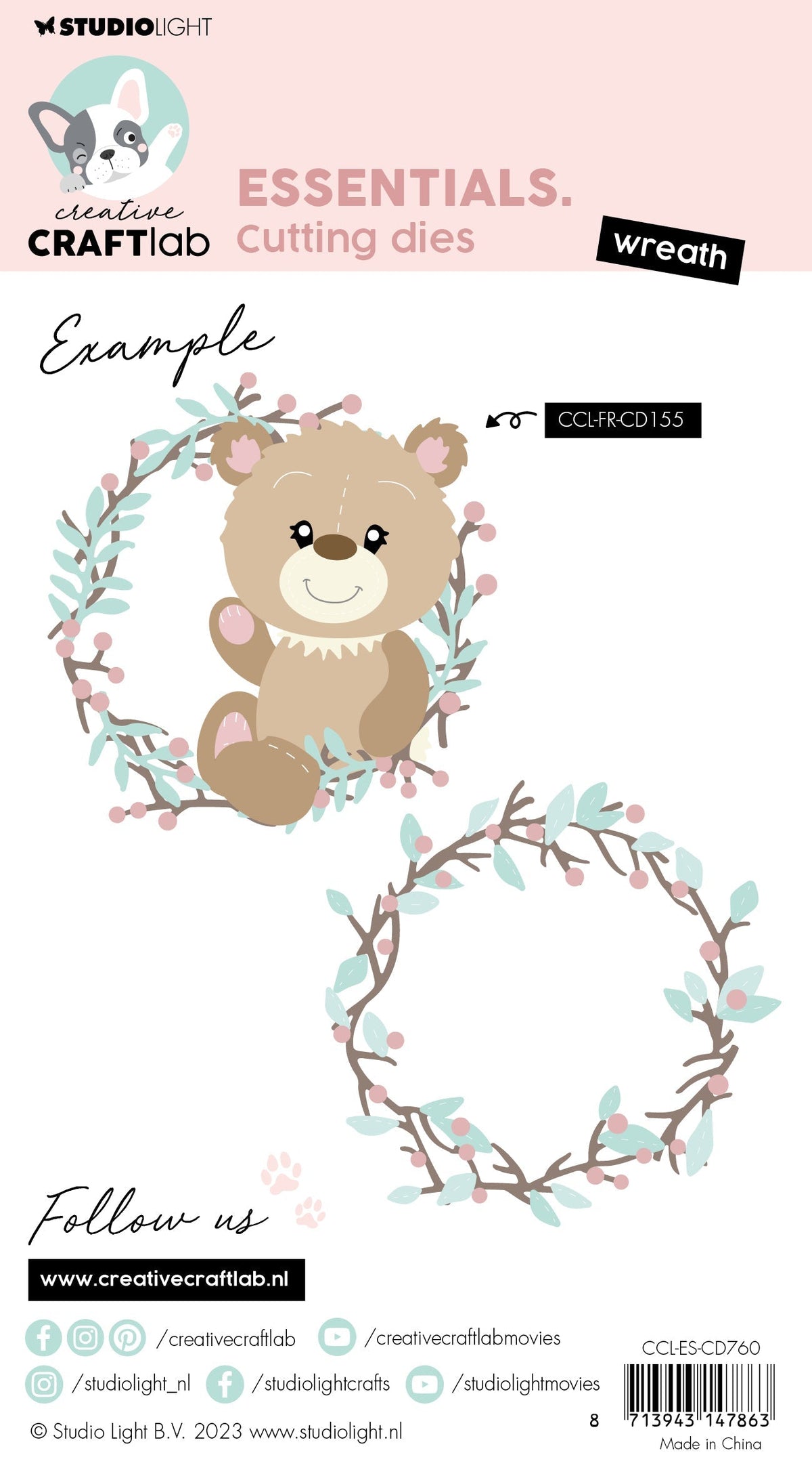 Troquel de corte CCL Wreath Essentials 100x99x1mm 4 pzs n.º 760-3