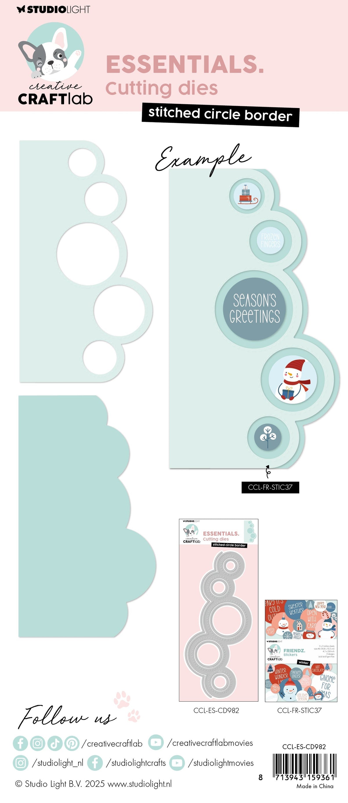 CCL Cutting Die Stitched Circle Border Essentials 7 Pieces-2