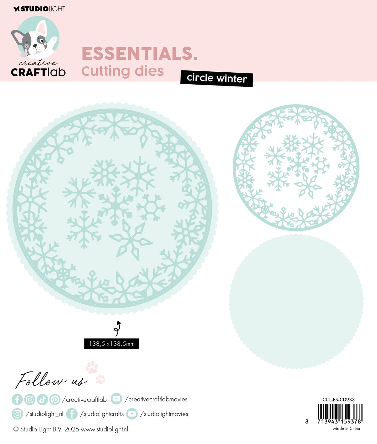 CCL Cutting Die Circle Winter Essentials 141x135x1mm 3 Pieces-2
