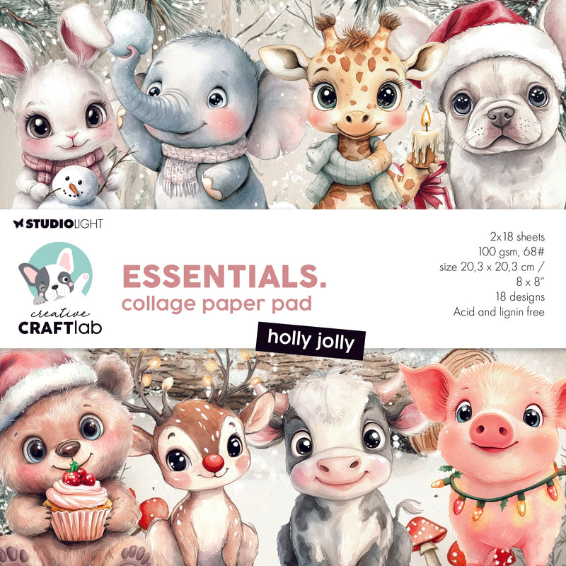 Bloc de papier pour collage CCL Holly Jolly Essentials 36 feuilles-1