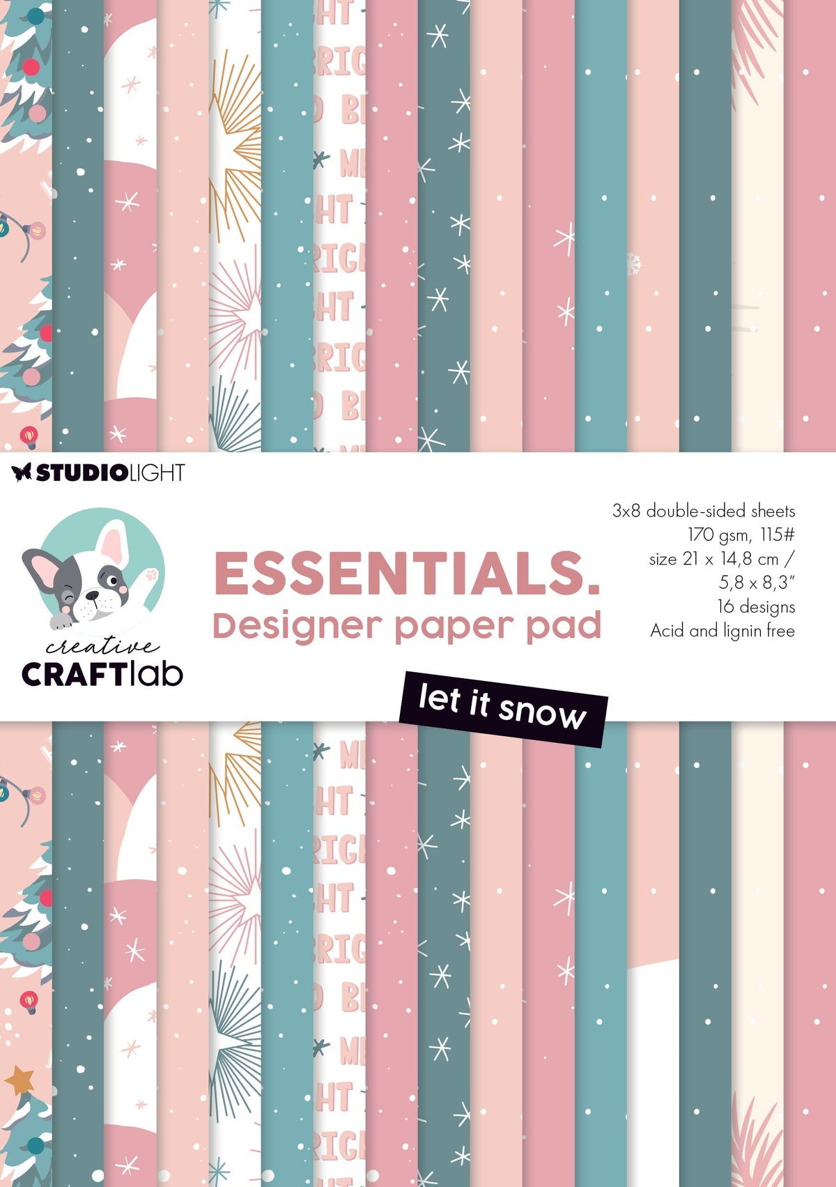 Bloc de papier de création CCL "Let It Snow Essentials", 24 feuilles-1