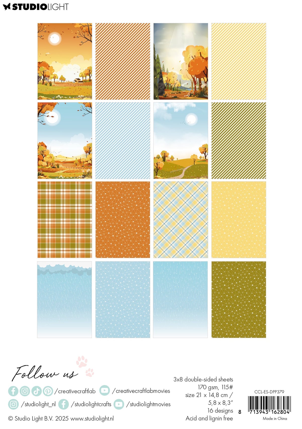 CCL Designer Paper Pad Sweater Weather Essentials 24 Sheets-2